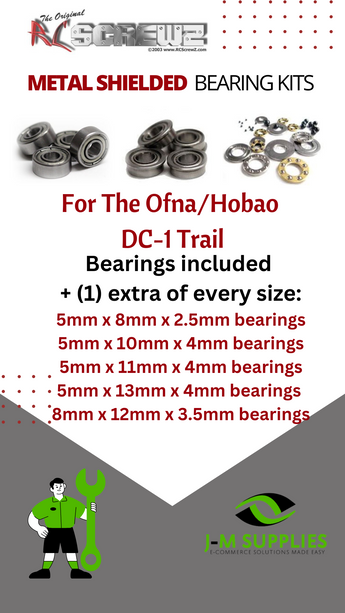 J-M SUPPLIES RC Parts Store - RCScrewZ Metal Shielded Bearing Kit ofn083b for Ofna/Hobao DC-1 Trail Crawler | PRO