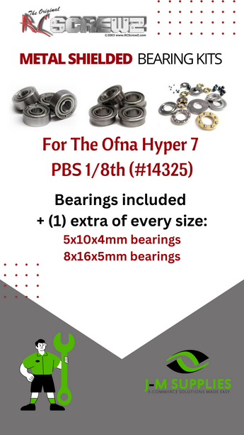 J-M SUPPLIES RC Parts Store - RCScrewZ Metal Shielded Bearing Kit ofn012b for Ofna Hyper 7 PBS 1/8th #14325 RC Car | PRO