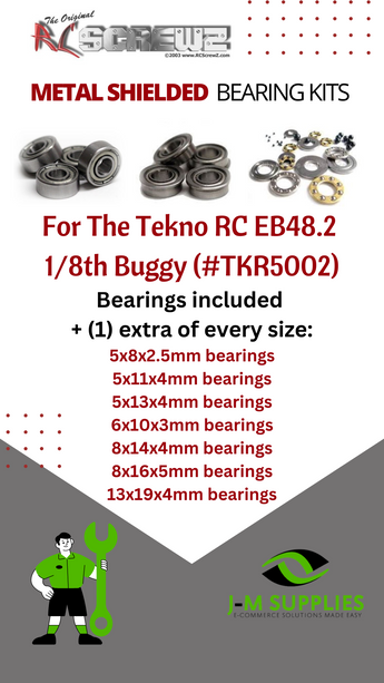 J-M SUPPLIES RC Parts Store - RCScrewZ Metal Shielded Bearings tek006b for Tekno RC EB48.2 1/8 Buggy #TKR5002 RC Car | PRO